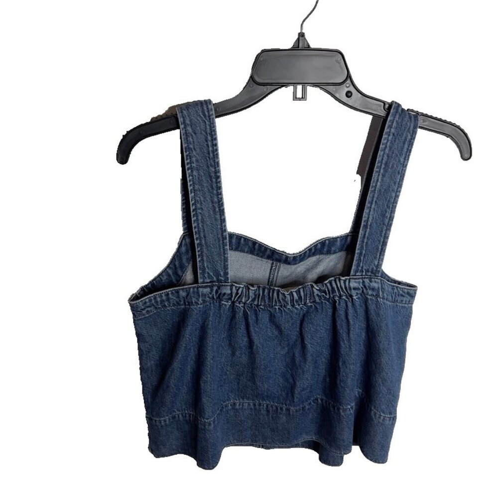 Madewell $88 Squareneck Tank in McNair Wash: Airy Denim Edition Size M NU421 - Picture 3 of 7